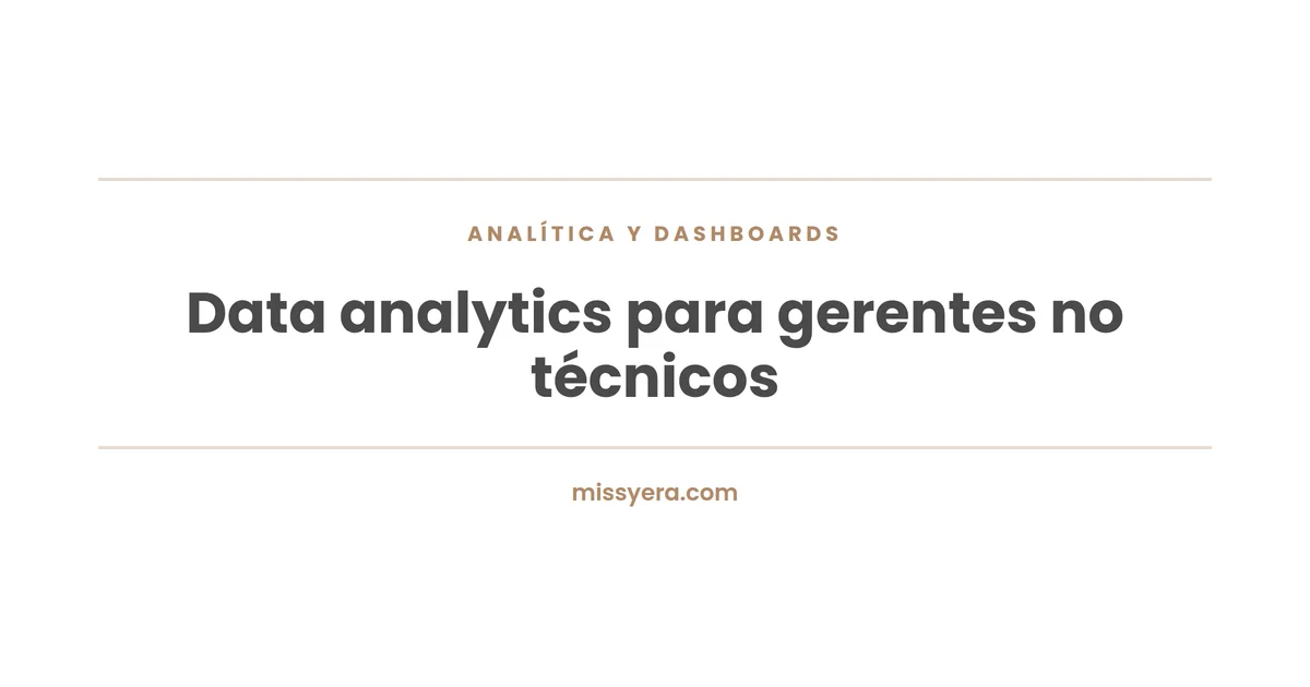 Data analytics para gerentes no técnicos