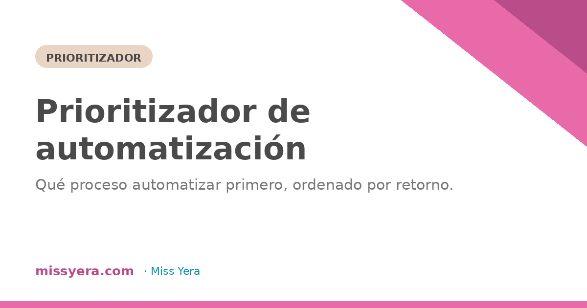 ¿Qué proceso automatizar primero?